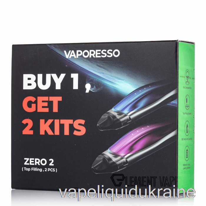 Vape Ukraine Vaporesso Zero 2 Pod System 2-Pack Promotion Black Blue + Black Purple